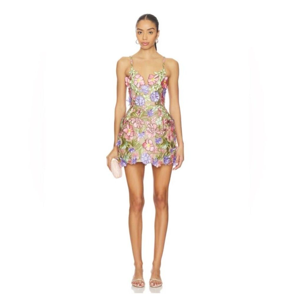 NEW BRONX AND BANCO Iris Floral Aria Pink Purple Multi Mini Dress